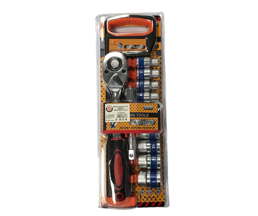 Metal Socket Wrench Set of 12 1/2 Sleeve