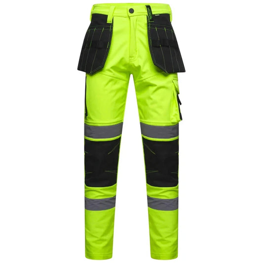 Men's Waterproof Hi vis Softshell Cargo Trouser Yellow AVIATOR