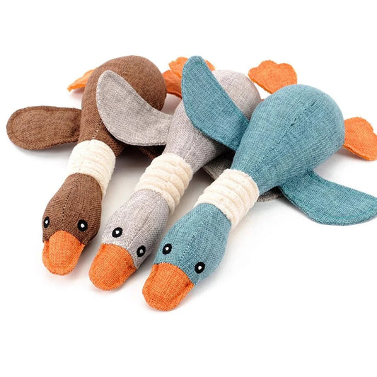 Pets Cats Dogs Soft Toy Duck / Goose Playing Fetch Teething Pets Toy 30 x 7cm Assorted Colours