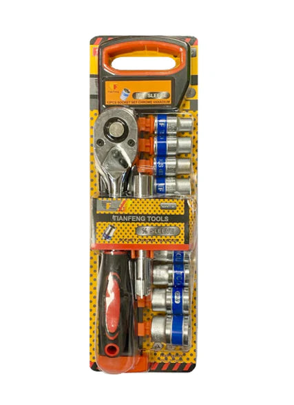 Metal Socket Wrench Set of 12 1/2 Sleeve