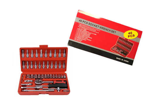 46 PCS Metal Socket Wrench Set