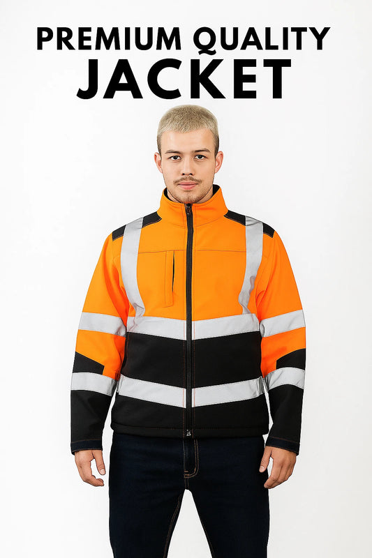 Hi Vis Waterproof Work Jacket for Men – Breathable & Reflective | Modern Fit | 8