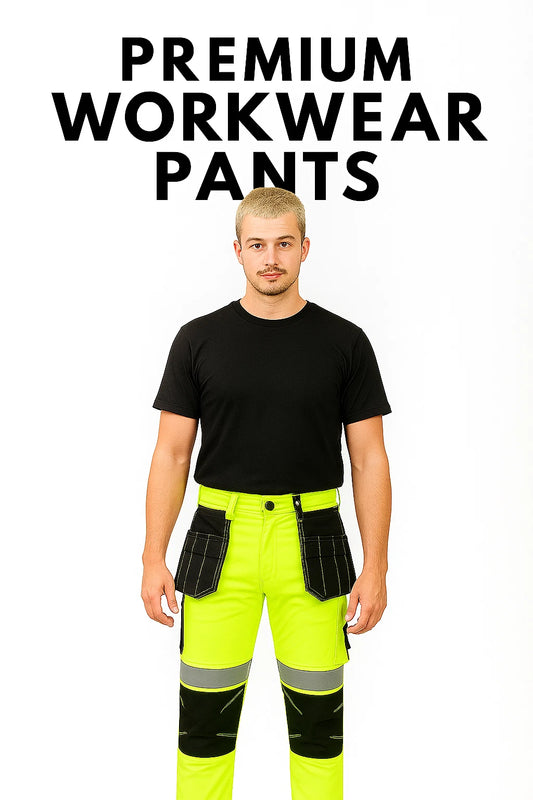 Men's Waterproof Hi vis Softshell Cargo Trouser Yellow AVIATOR